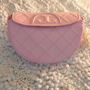 Tory Burch Light Pink Quilted Clutch